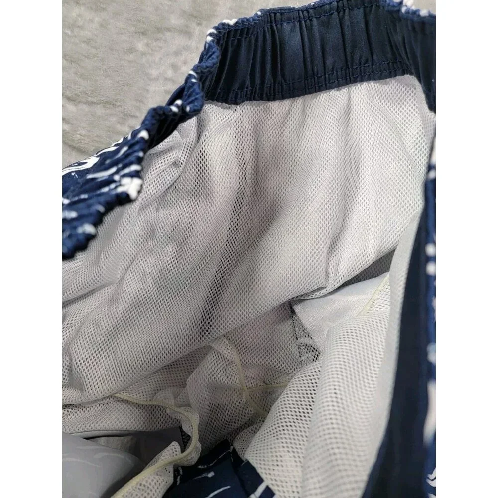 Nautica lined Board shorts Mens Large Blue Pockets,Fish Marlins Swim Trunks‎